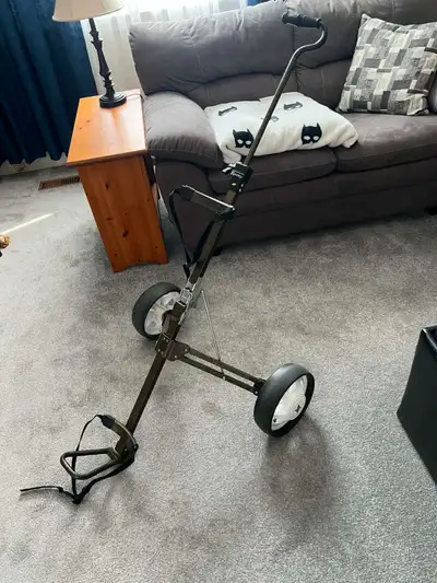 VINTAGE UNIQUE 2-WHEEL GOLF PULL / PUSH CART, View more