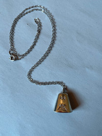 Vintage Sterling Silver Necklace f. Navajo Cowbell