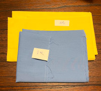 Vintage Blue and Yellow Fabrics for Sewing, Quilting, Crafts