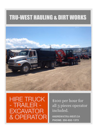 Dump truck and excavator services