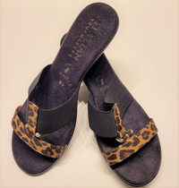 Italian Shoemaker BrandWomen's size 8.5 Leopard accented wedge