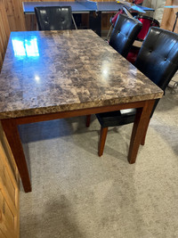 Marble table and 4 chairs