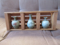 Small Vases in Wooden Box