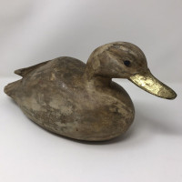 Vintage Antique Hand Carved Wooden Mallard Duck Decoy.