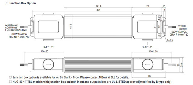 Mean Well HLG-80H-24BL Volt LED Driver in General Electronics in Mississauga / Peel Region