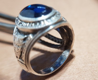 1960's Sterling "Blue Devils" Sheridan Tech Highschool Ring