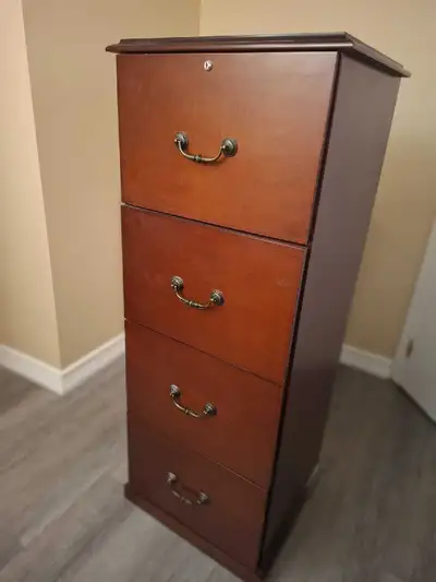 Vintage 4-drawer vertical filing cabinet, View more