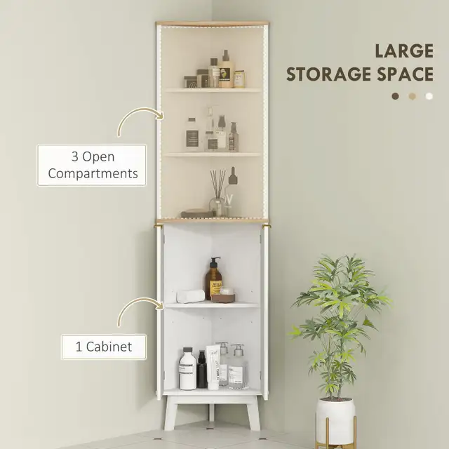 HOMCOM 67" Tall Bathroom Storage Cabinet in Storage & Organization in City of Toronto - Image 6