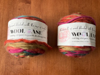 2 New Balls of Lion Brand Wool Ease Roving Stripes in Maple 
