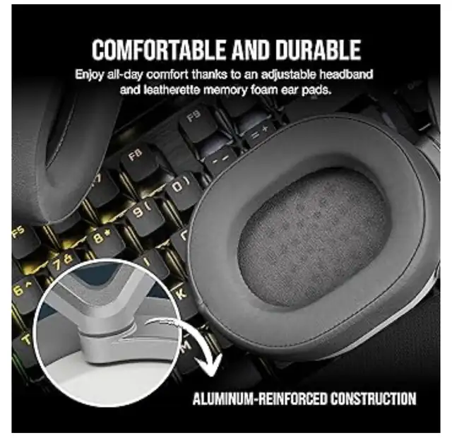 Corsair HS65 Wireless Gaming Headset - Low-Latency - White  in Speakers, Headsets & Mics in Markham / York Region - Image 7