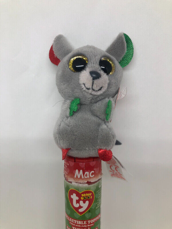 TY Mini Beanie Boo MAC the mouse Collectible toy Topper - EUC in Arts & Collectibles in Calgary - Image 3