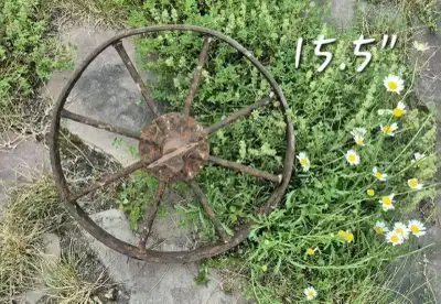 Roue d'acier de brouette antique 15.5" Wheelbarow steel wheel, View more