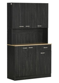 Freestanding Kitchen Cabinet with Doors, Drawers, Microwave Cou
