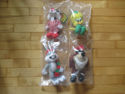 1992 McDonalds Christmas Looney Tunes Stuffed Toys MIB, View more
