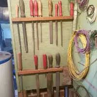 Various wood files, hand tools