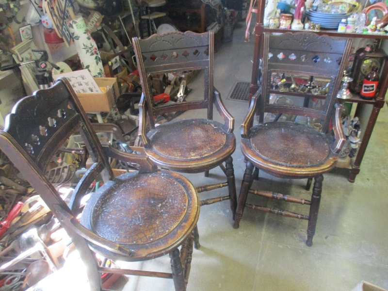 1890s SOLID WOOD PLANTER GARDEN PATIO CHAIRS 20 EA. HOMEMADE Arts