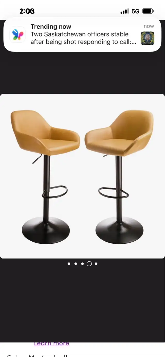 New Set of 2 Adjustable Swivel Bar Stools $75 Each in Chairs & Recliners in Mississauga / Peel Region - Image 4