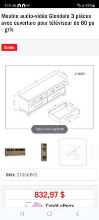 Meuble tv 2 morceaux