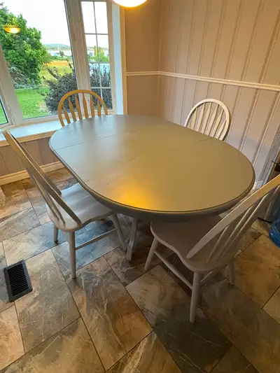 Slate Blue solid wood Kitchen Table Set & 4 Chairs, View more