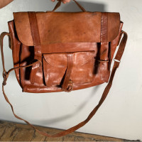 70s unisex leather briefcase*