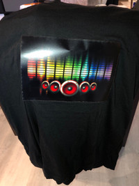 Sound activated lights on a large size shirt