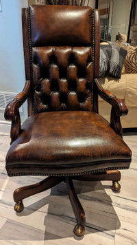 Antique Looking Leather Office Chair