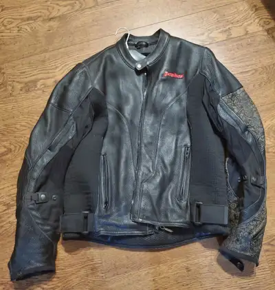 Two Joe Rocket leather jackets. Both in very good condition. Jordon motor sports - size 40, has remo...