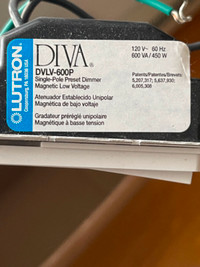 Lutron DivaWhite DVLV-600P-WH magnetic low-voltage DIMMER Switch