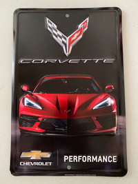 Chevrolet Corvette Performance Embossed Metal Sign 