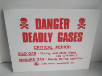 Danger Deadly Gases & No Smoking Signs