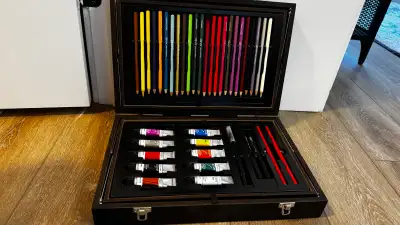 Unlock your inner artist with this comprehensive Art 101 mixed media set, featuring a wide variety o...