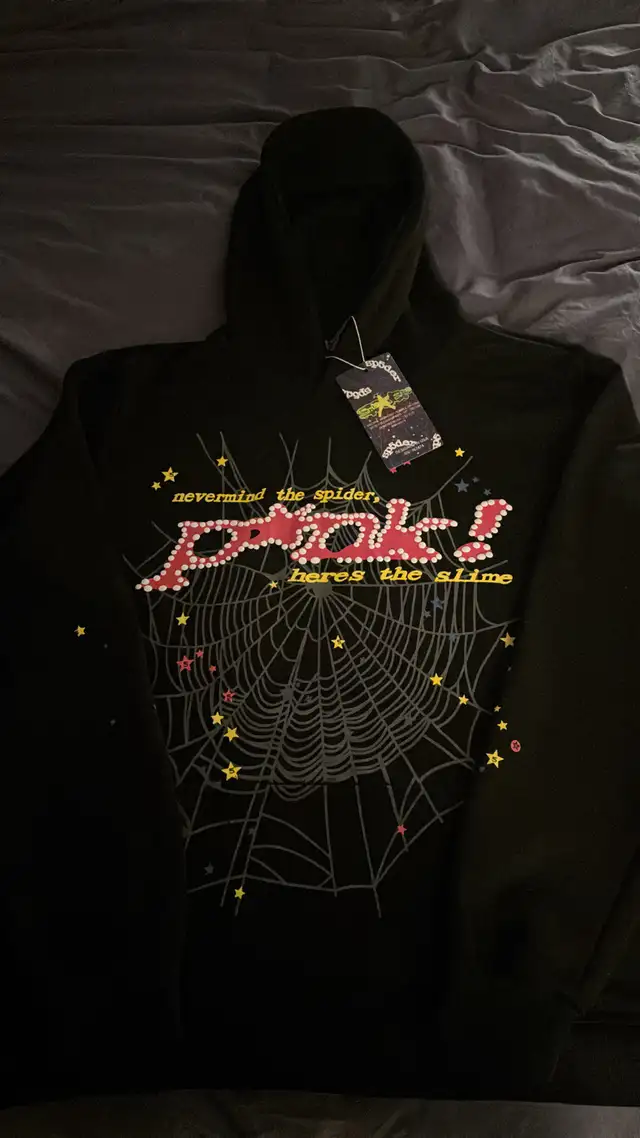SP5DER P*NK Hoodie Black - (Size S) in Men's in Oakville / Halton Region - Image 2