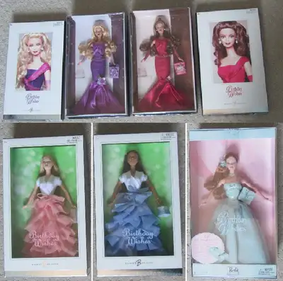 5 Different Birthday Wishes Barbie Dolls - BNIB, View more