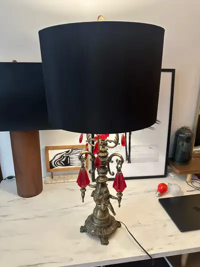 ANTIQUE ORNATE HOLLYWOOD REGENCY TABLE LAMP VINTAGE LIGHT, View more