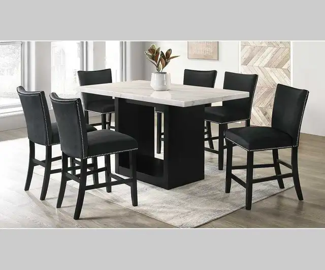 NEW- Solid Wood Pub Marble Dining Table Sets in Dining Tables & Sets in Markham / York Region - Image 2