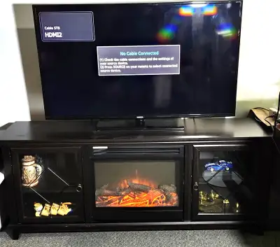 Télé Samsung 55″ + Meuble foyer électrique master Flame 67po, View more