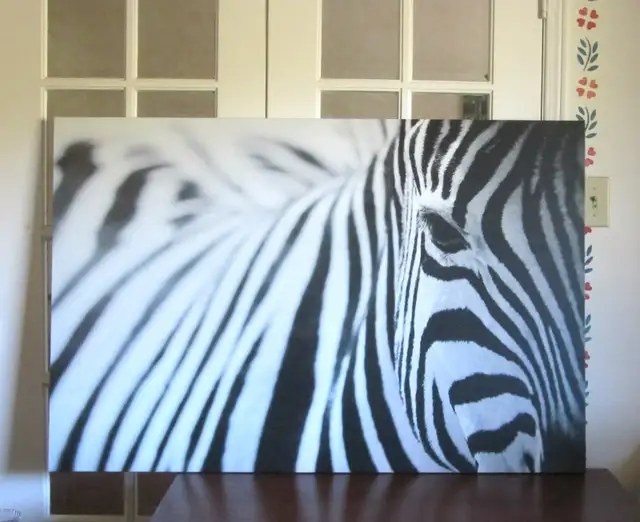 Large Canvas 46.5" X 30.75"/ 78 X 118 cm Zebra Print in Home Décor & Accents in Markham / York Region - Image 2