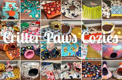 Guinea pig fleece accessories for sale, cage liners, beds, huts, tunnels, potty pads and so much mor...