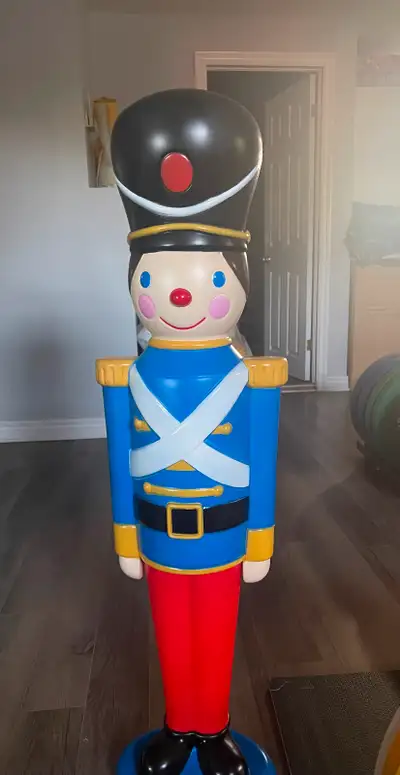 38” blue blowmold nutcracker new, View more