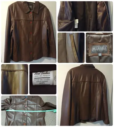 Like New Belansia Espania Leather Jacket, Size 16, Like New, View more