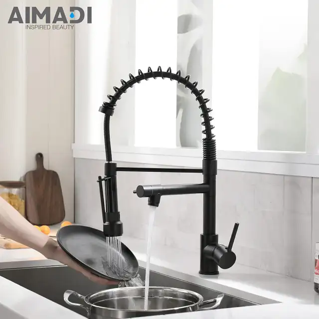NEW- Modern Matte Black  Dual Faucet, Kitchen Faucet in Kitchen & Dining Wares in Calgary - Image 3