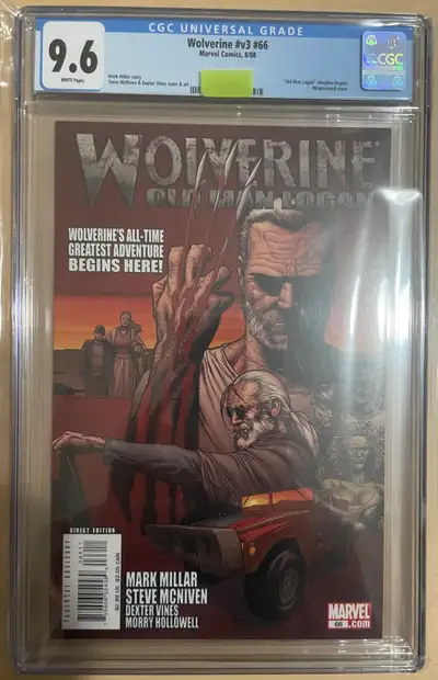 Wolverine #66 Old Man Logan CGC 9.6 Pristine case $140 Pick up only in Bolton ON No shipping, cash o...