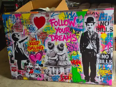 Brain Washed follow your dreams Pop Art Canvas (Panoramic, View more