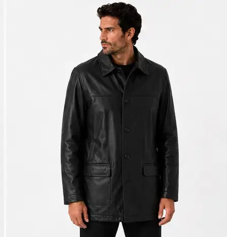 Men’s Classic Black Leather Coat 4XL in Men's in Oshawa / Durham Region - Image 5