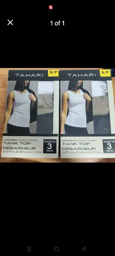 Brand new Tahari Ribbed Cotton Tank Tops (3-Pack). Made of comfortable and breathable ribbed cotton,...