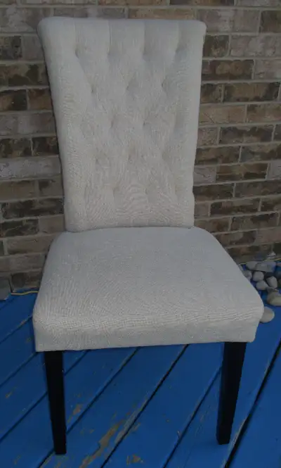Upholstered Tufted High Back Padded Dining Chair Solid Wood Legs, View more