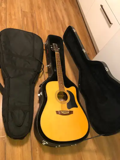 Garrison Acoustic Electric Guitar + Hard Case + Soft Case - $180, View more