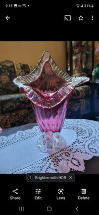 Vintage Blown Art Glass Vase Centerpiece 