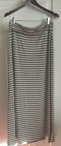 Jcrew Maxi Skirt Striped Grey and Cream Size M