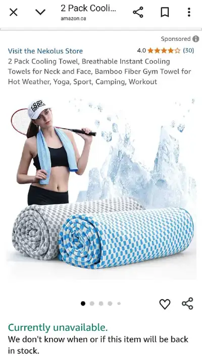 Nekolus Cooling Towel 2-Pack, View more